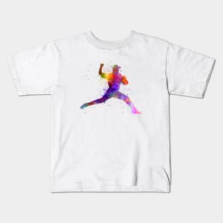 Baseball player in watercolor Kids T-Shirt